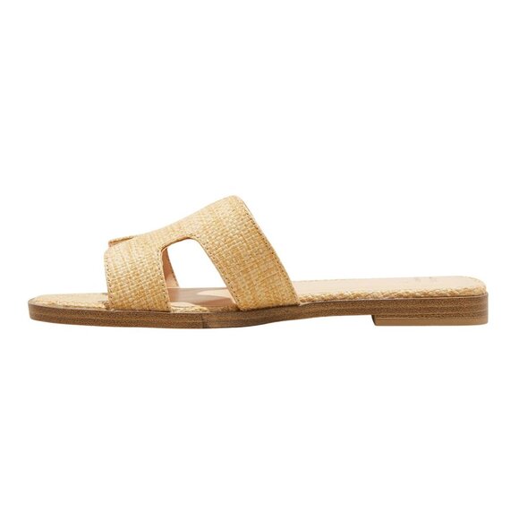 NWT A New Day Womens Nina Raffia H-Band Slide Sandals 92244961 Beige Brown 6M - Picture 2 of 10